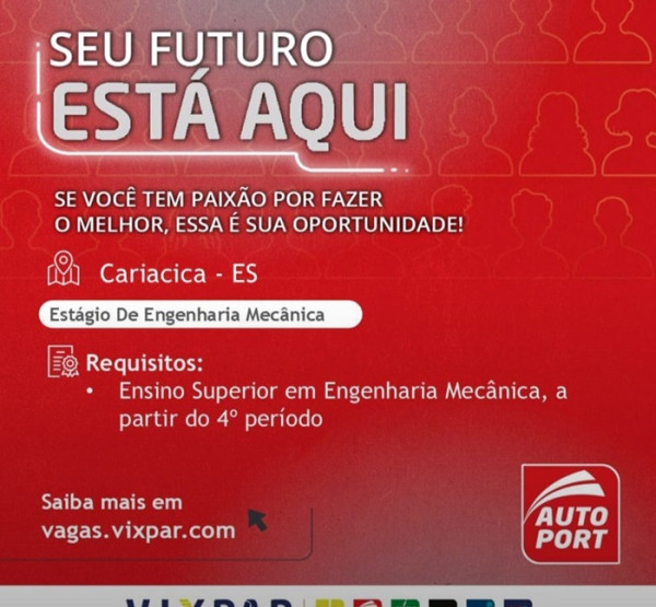 Autoport abre vaga de Estágio em Engenharia Mecânica