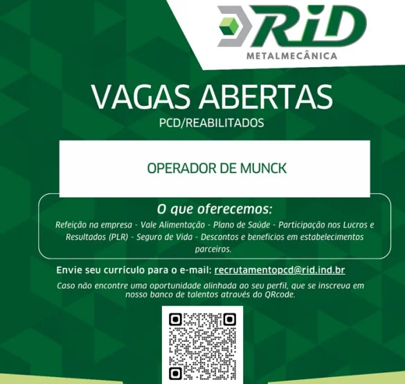 OPERADOR DE MUNCK | PCD/REABILITADOS