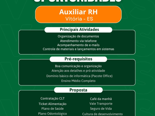 CONSIGA CONTRATA AUXILIAR DE RH