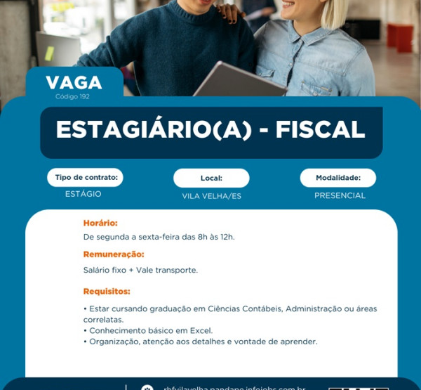 Vaga para Estagiário(a) - Fiscal