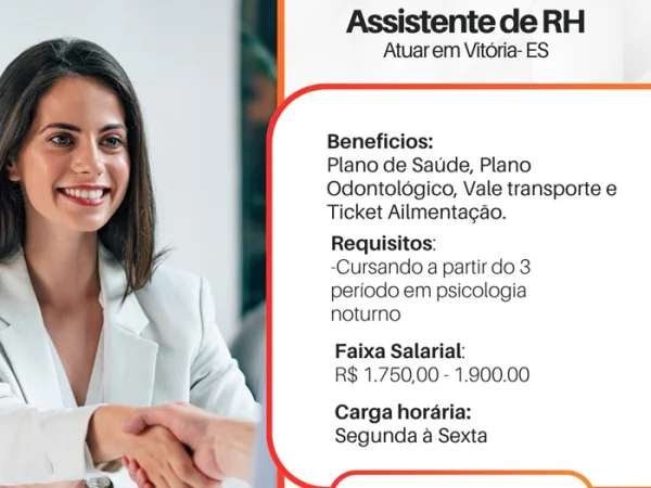 Vaga para Assistente de RH