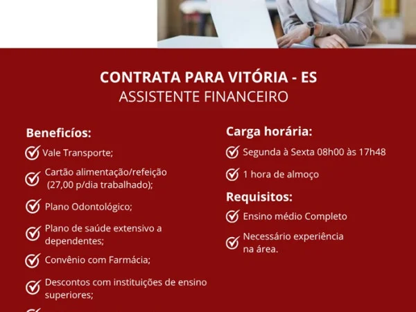 GRUPO PODIUM CONTRATA ASSISTENTE FINANCEIRO