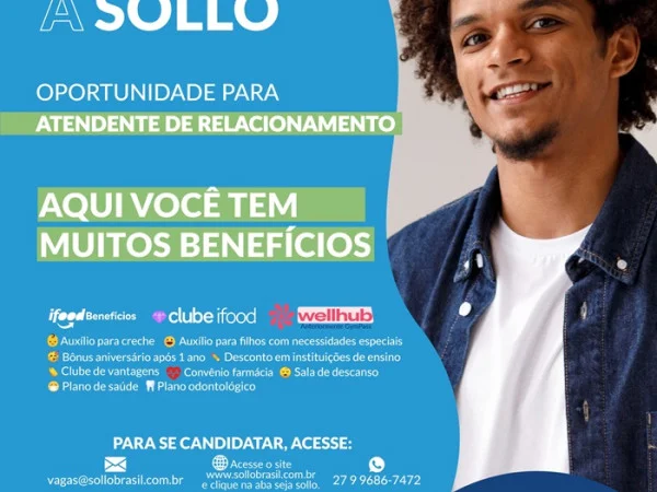 Sollo Brasil contrata Atendente de Relacionamento