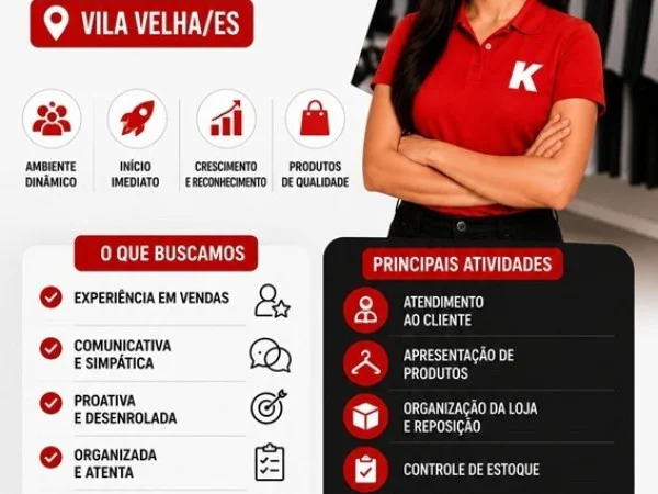 Loja de Uniformes contrata Vendedora | Vila Velha/ES