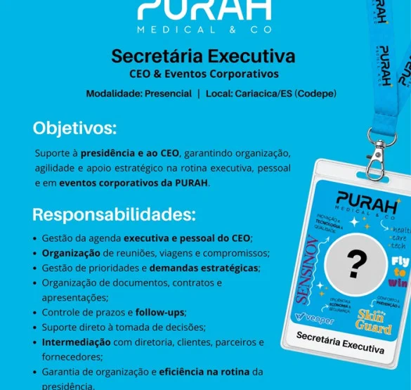 Vaga para Secretária Executiva | CEO & Eventos Corporativos