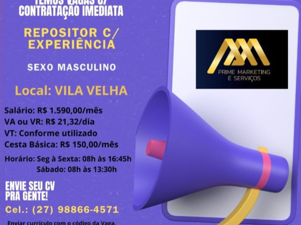 VAGA DE REPOSITOR