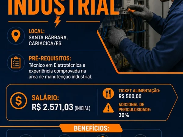 01 VAGA - ELETRICISTA INDUSTRIAL