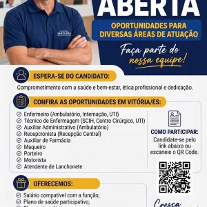 HOSPITAL SANTA RITA DIVULGA NOVAS VAGAS DE EMPREGO