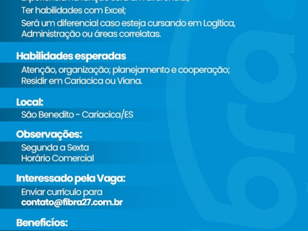 Vaga para Almoxarife (Cariacica)