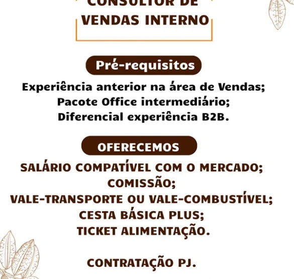 SOCAU contrata Consultor de Vendas Interno