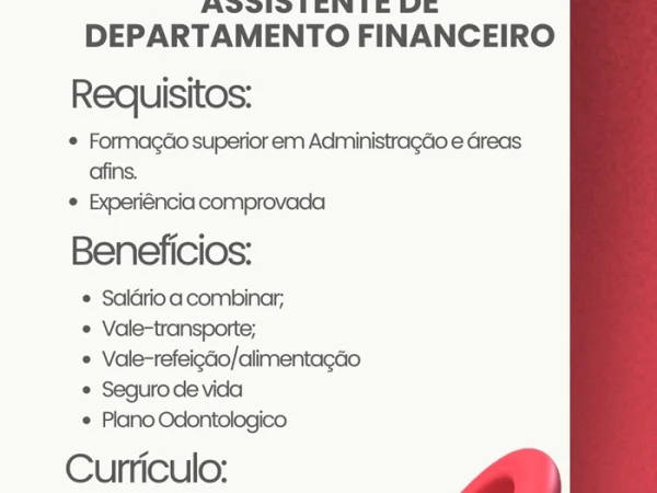 ASSISTENTE DE DEPARTAMENTO FINANCEIRO