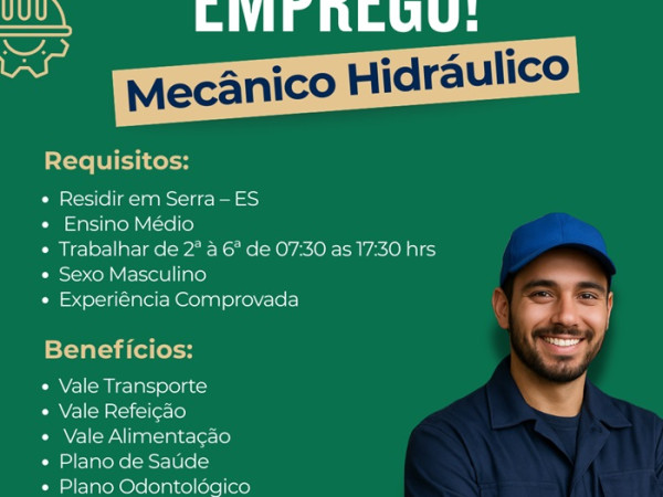 TSA CONTRATA MECÂNICO HIDRÁULICO