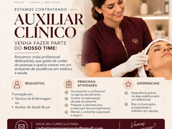 GRUPO CICÍLIA BERINGUY CONTRATA AUXILIAR CLÍNICO