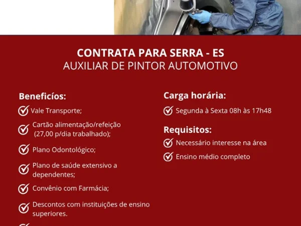 FIAT PODIUM CONTRATA AUXILIAR DE PINTOR AUTOMOTIVO