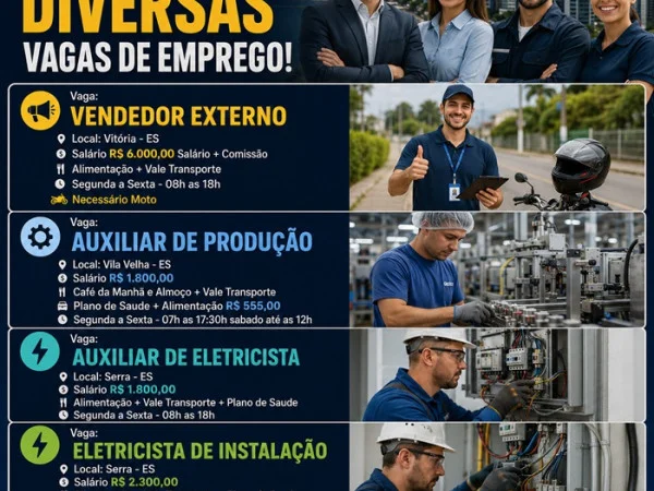 EMPRESAS ABREM VAGAS DE EMPREGO