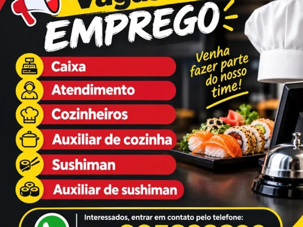 Restaurante abre oportunidades para diversos cargos
