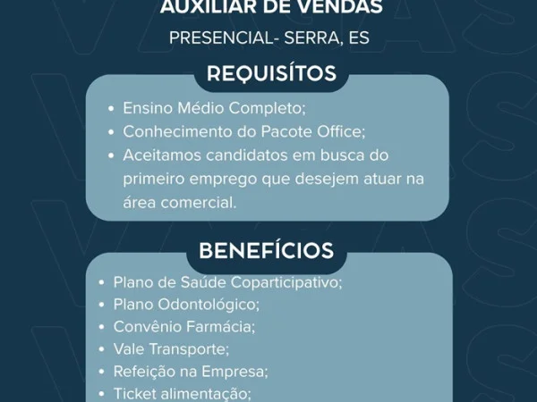 DIAÇO Distribuidora de Aço contrata Auxiliar de Vendas