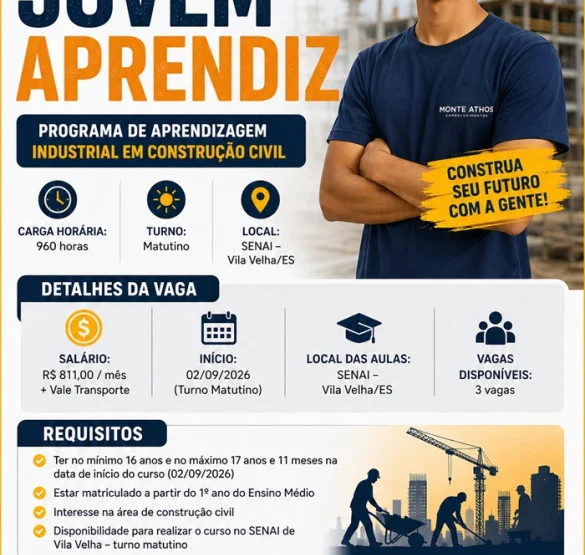 Programa de Aprendizagem Industrial em Construção Civil  – Jovem Aprendiz 