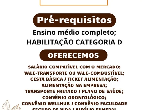 Socau abre vaga para Motorista