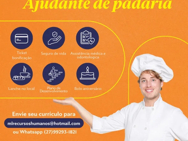 Padaria Monte Libano contrata Ajudante de Padaria