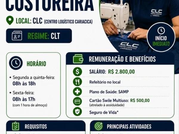 Vaga para Costureira