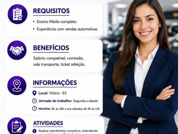 Vaga para Vendedor de Seminovos