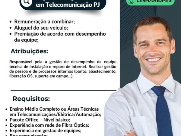 SUPERVISOR OPERACIONAL EM TELECOMUNICAÇÃO