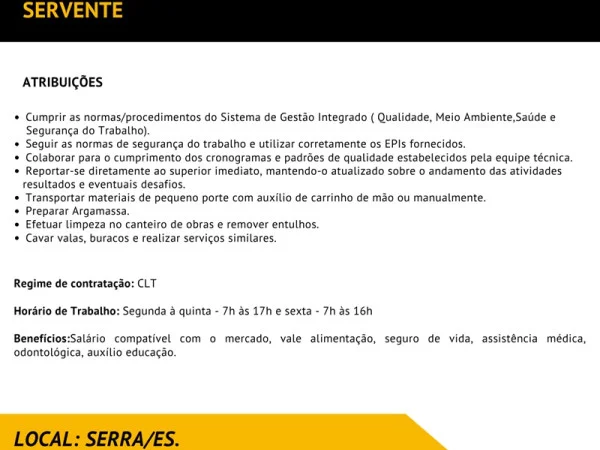 Grupo A. Madeira contrata Servente