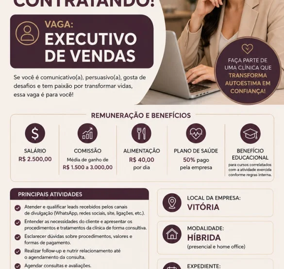 VAGA PARA EXECUTIVO DE VENDAS