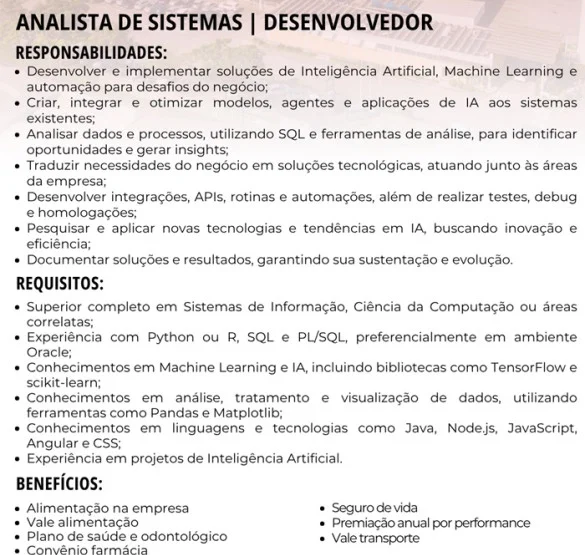 Grupo Motociclo contrata Analista de Sistemas | Desenvolvedor