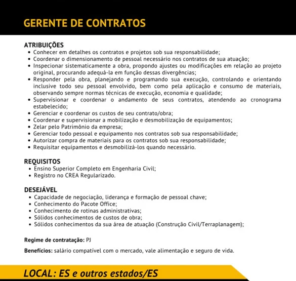 A. Madeira contrata Gerente de Contratos