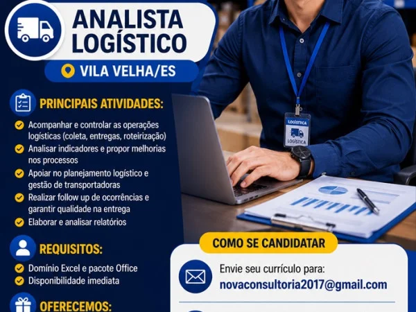 Vaga para Analista Logístico – Vila Velha/ES