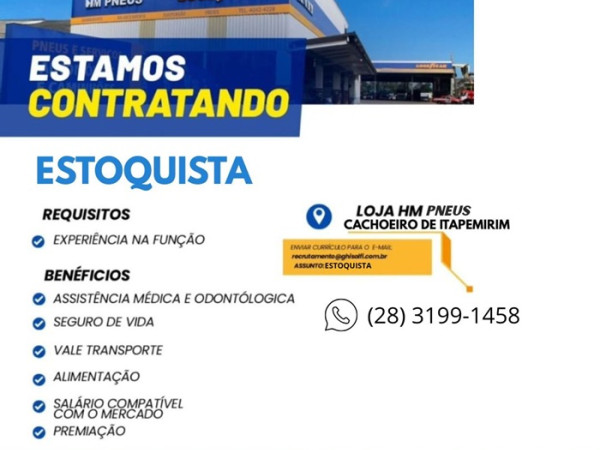 VAGA PARA ESTOQUISTA