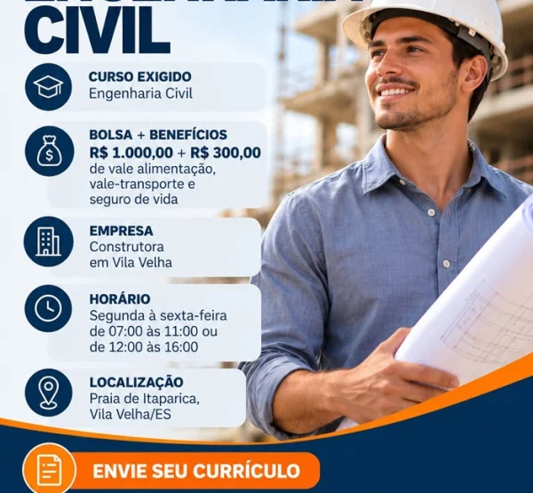 VAGAS DE ESTÁGIO – ENGENHARIA CIVIL