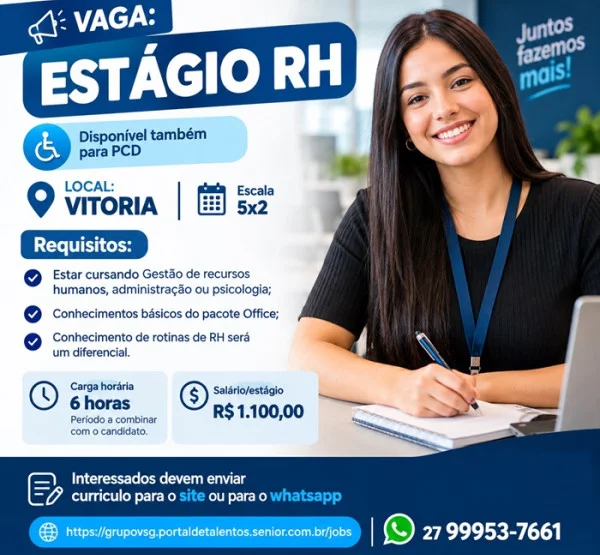 VAGA PARA ESTÁGIO DE RH