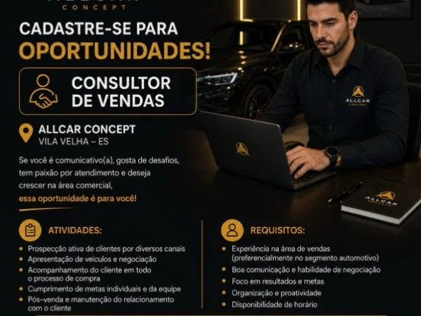 Consultor de Vendas – Allcar Concept – Itapuã - Vila Velha/ES