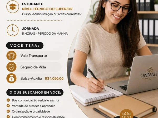 Vaga para Estagiário(a) Administrativo