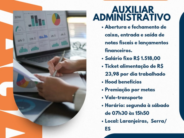 VAGA DE AUXILIAR ADMINISTRATIVO