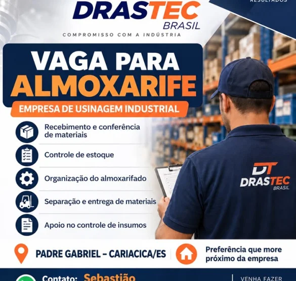 DRASTEC BRASIL CONTRATA ALMOXARIFE