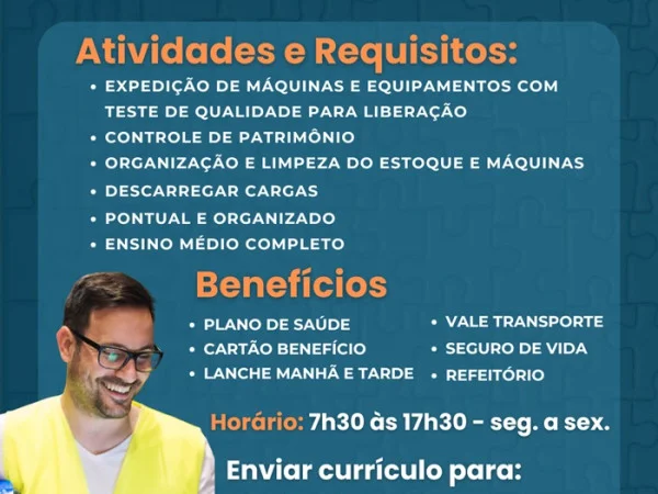 Vaga para Ajudante de Pátio/Expedição 