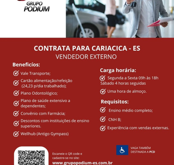 GRUPO PODIUM CONTRATA VENDEDOR EXTERNO