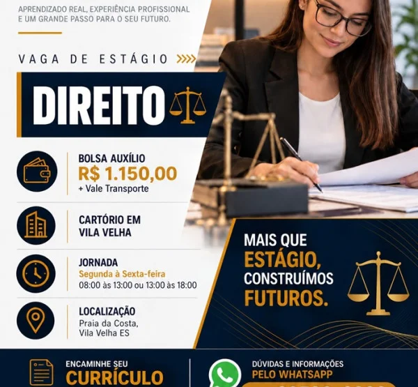 VAGAS DE ESTÁGIO – DIREITO