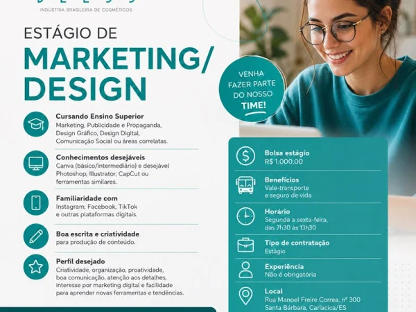 Bless Cosméticos contrata Estagiário de Marketing/Design