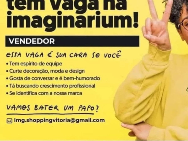 Loja Imaginarium contrata Vendedor(a)