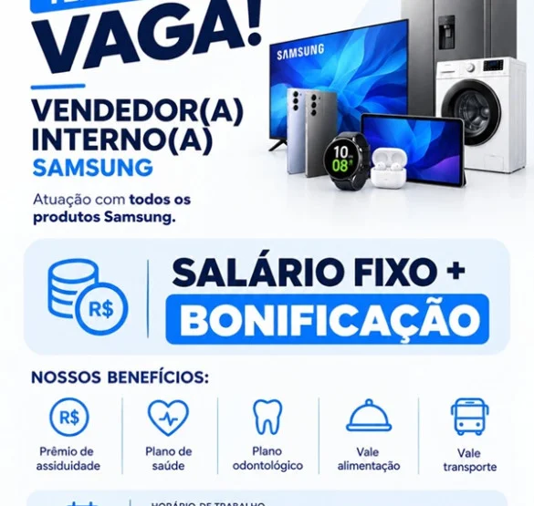 Samsung Smart Center contrata Vendedor(a) Interno(a)