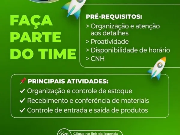 GRUPO CONECTJÁ CONTRATA AUXILIAR DE ALMOXARIFADO 
