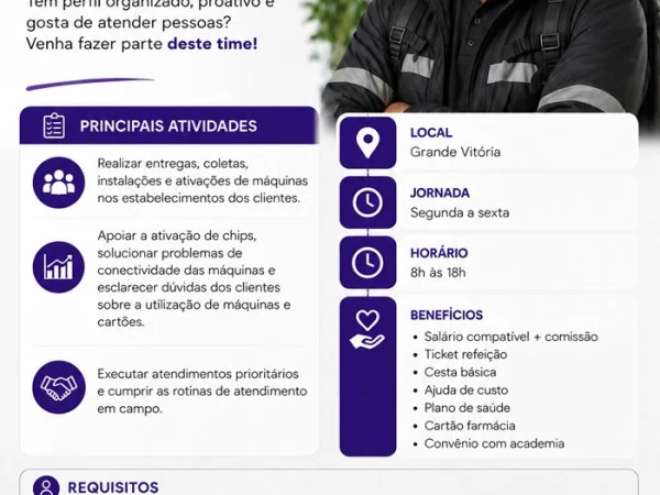 Vaga para Técnico de Pós-Vendas