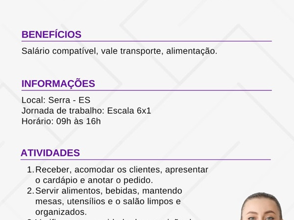 VAGA DE GARÇOM
