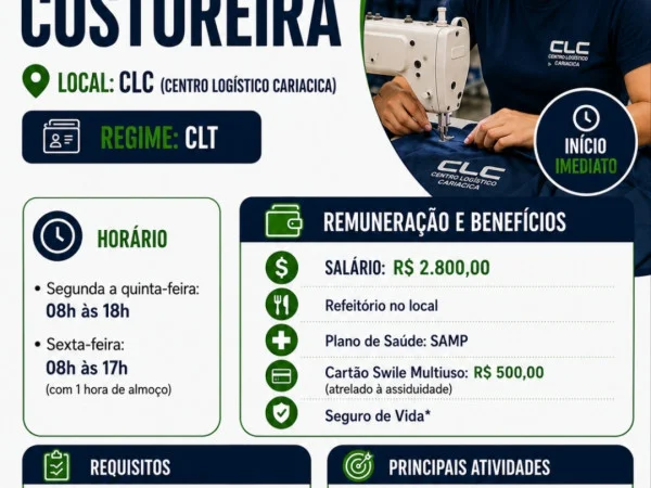 Vaga para Costureira