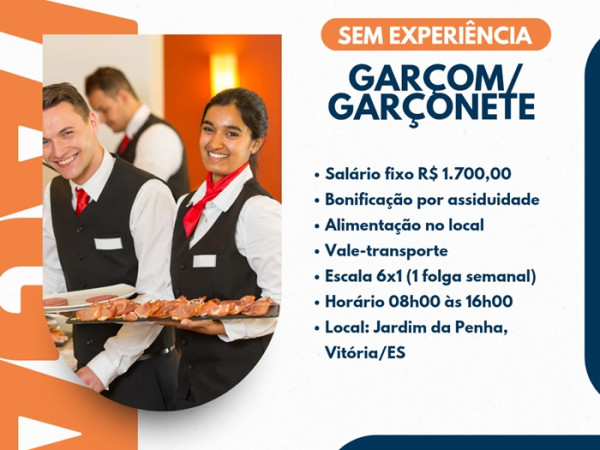 VAGA DE GARÇOM/GARÇONETE